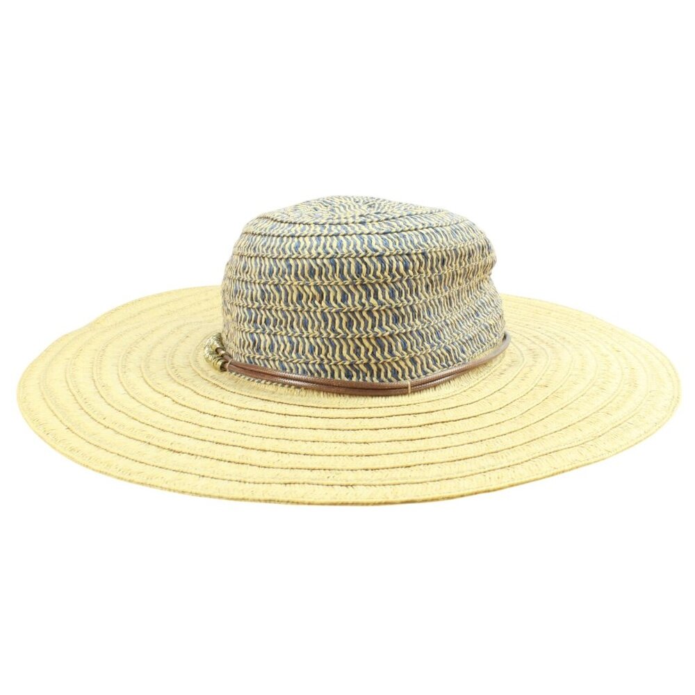 August Wide Brim Summer Hat Natural Navy